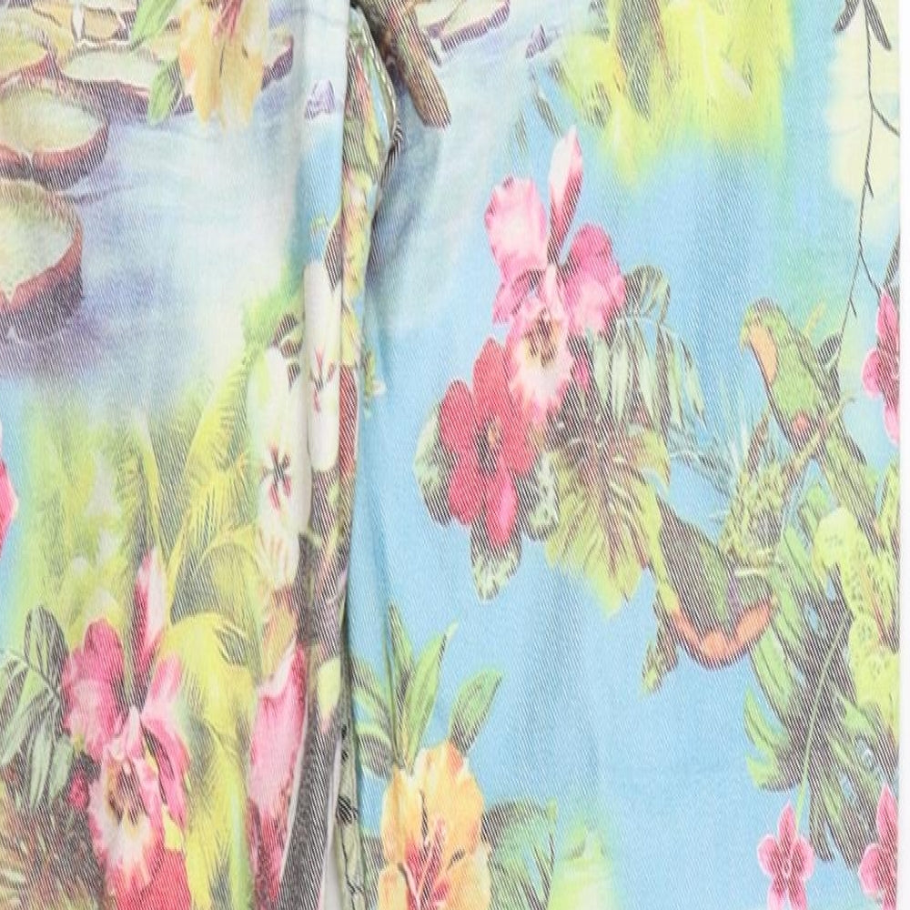 River Island Womens Multicoloured Floral Denim Skinny Jeans Size 12 L28 in