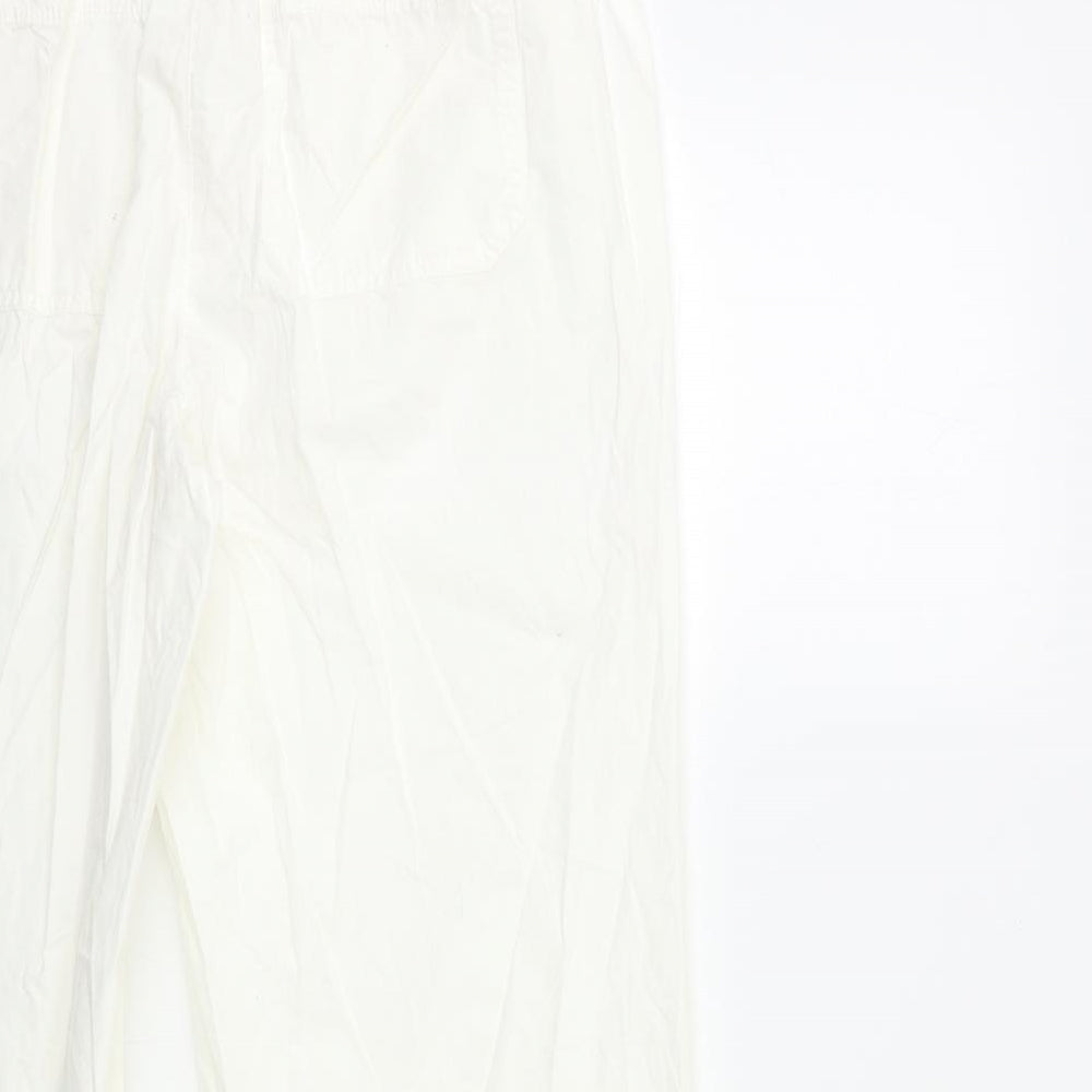 Marks and Spencer Womens White Cargo Trousers Size 14 L28 in