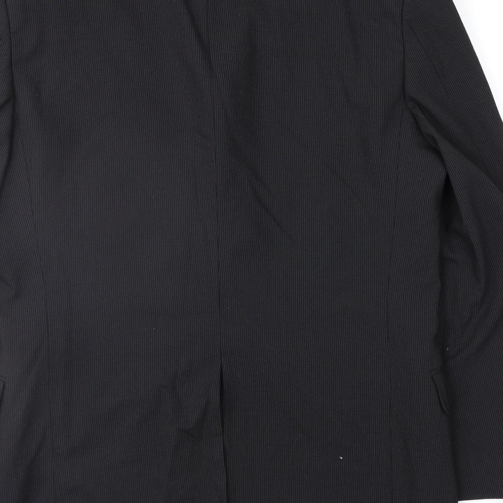 Marks and Spencer Mens Black Striped Jacket Suit Jacket Size 38