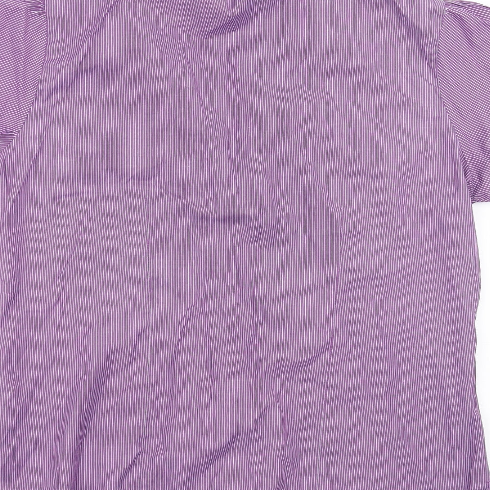 DJ&C Womens Purple Striped Basic Blouse Size XL