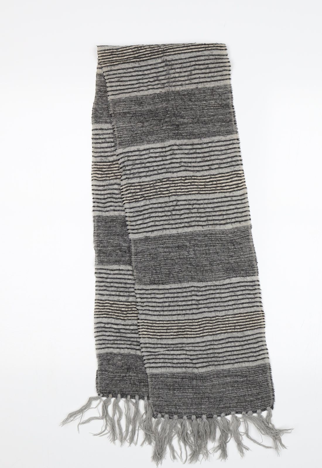 Preowrn Unisex Grey Striped Scarf