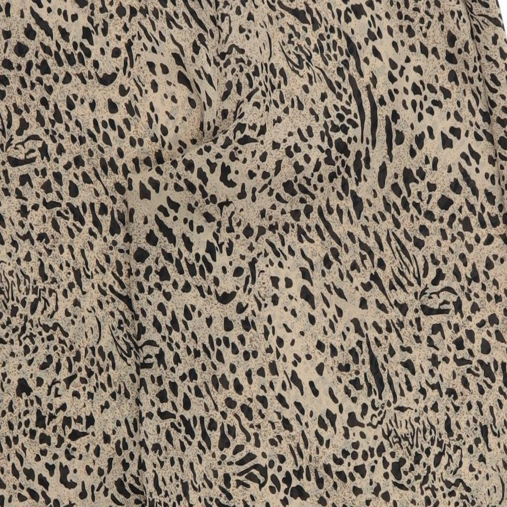 Preworn Womens Brown Animal Print Trousers Size 34 L23 in