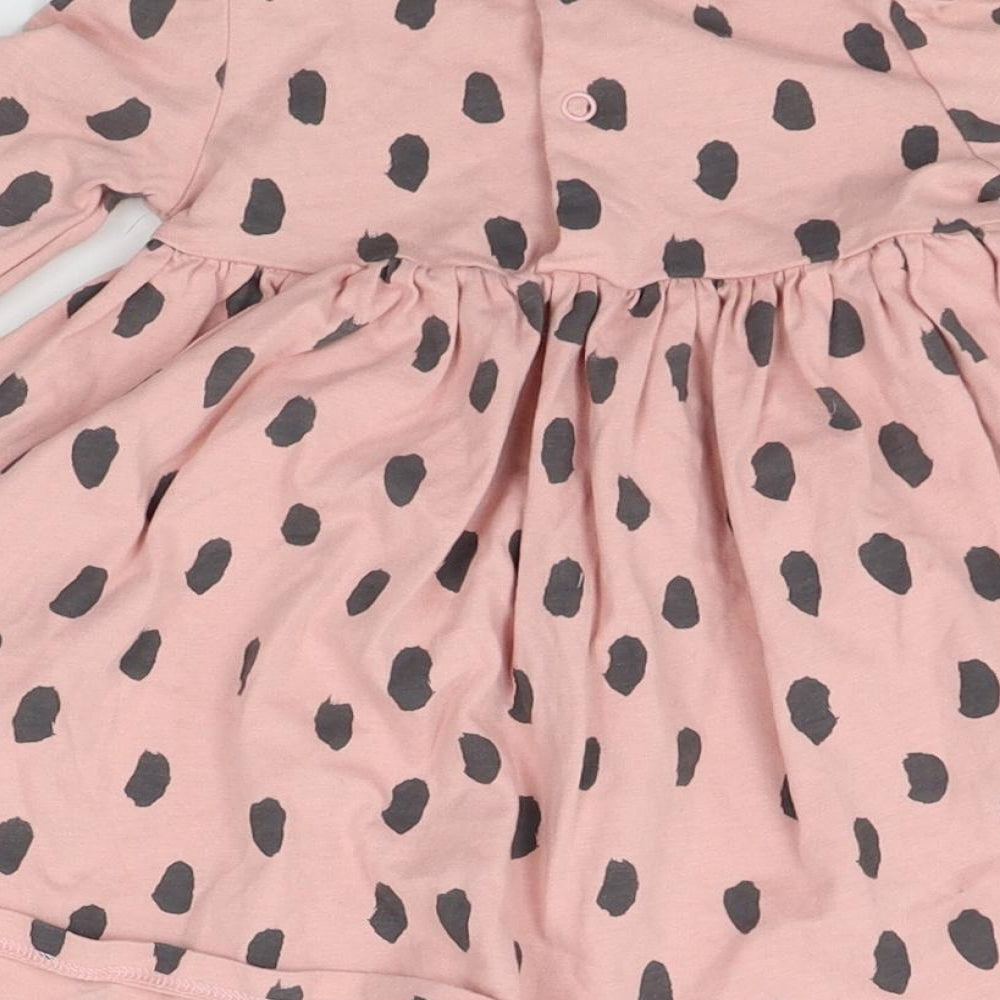 M&S Girls Pink Polka Dot A-Line Size 6-9 Months