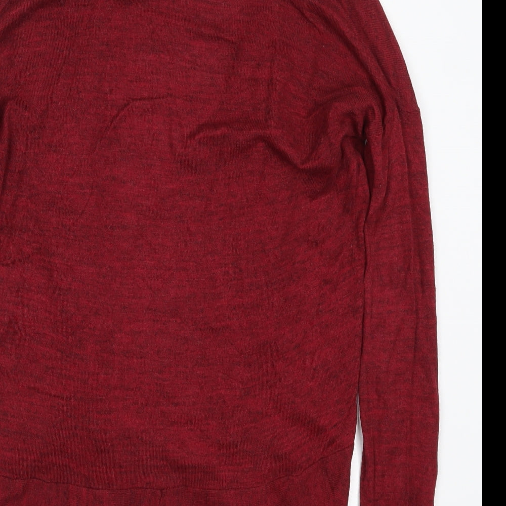Bershka Womens Red Cardigan Jumper Size M