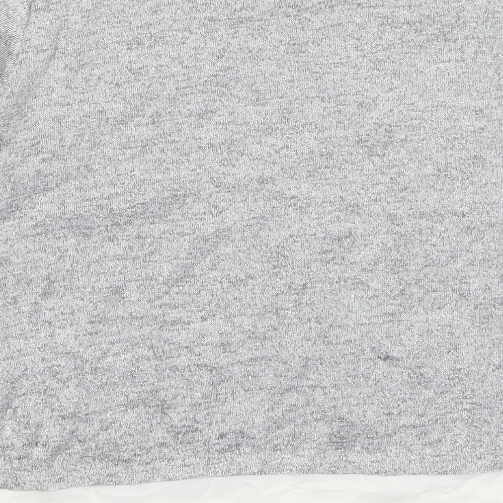 Wallis Womens Silver Basic T-Shirt Size 10