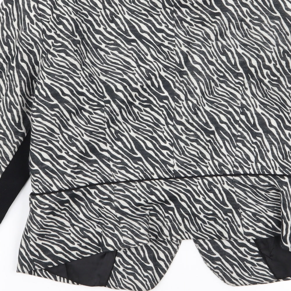 H&M Womens Multicoloured Animal Print Jacket Blazer Size 8