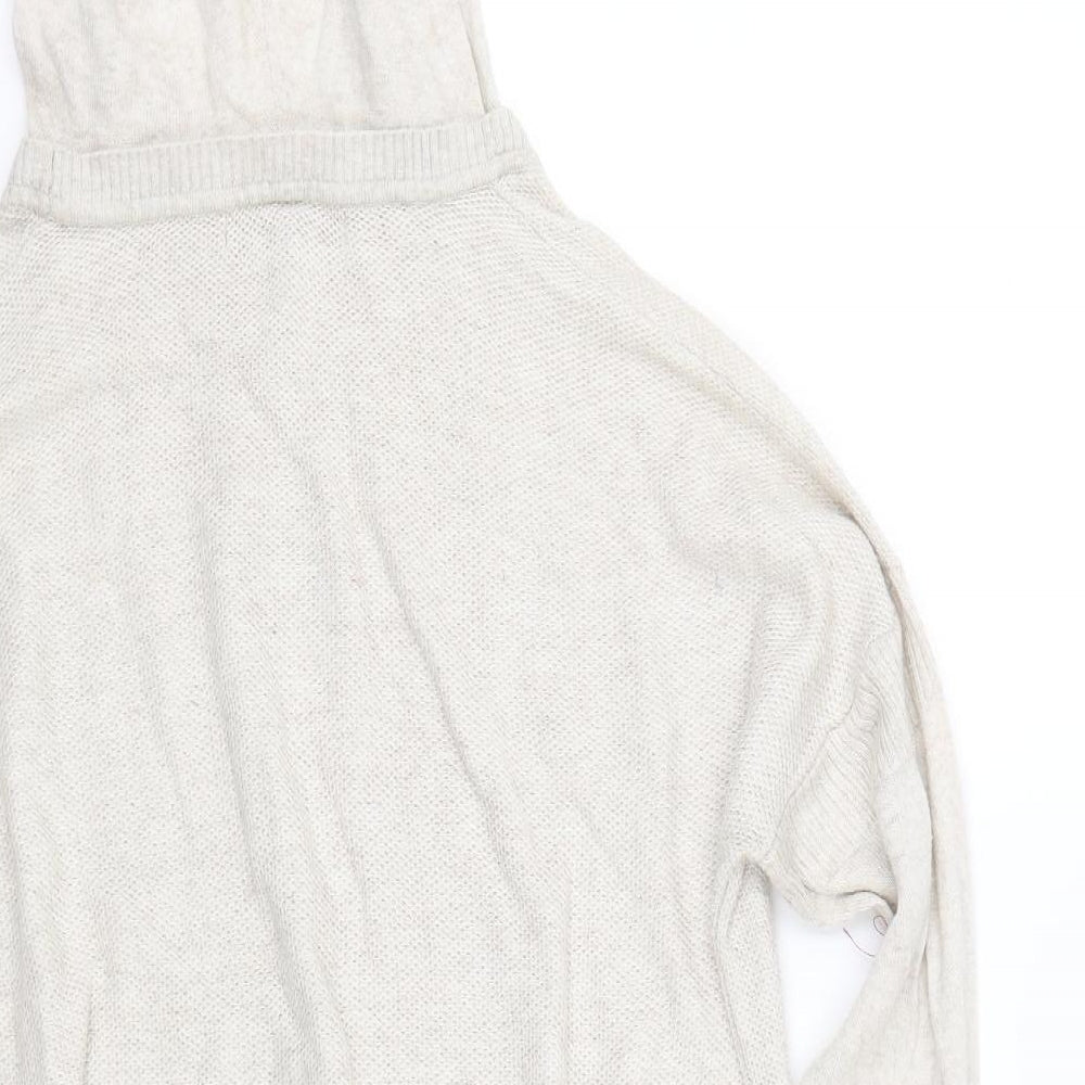 NEXT Womens Beige Knit Pullover Hoodie Size 10