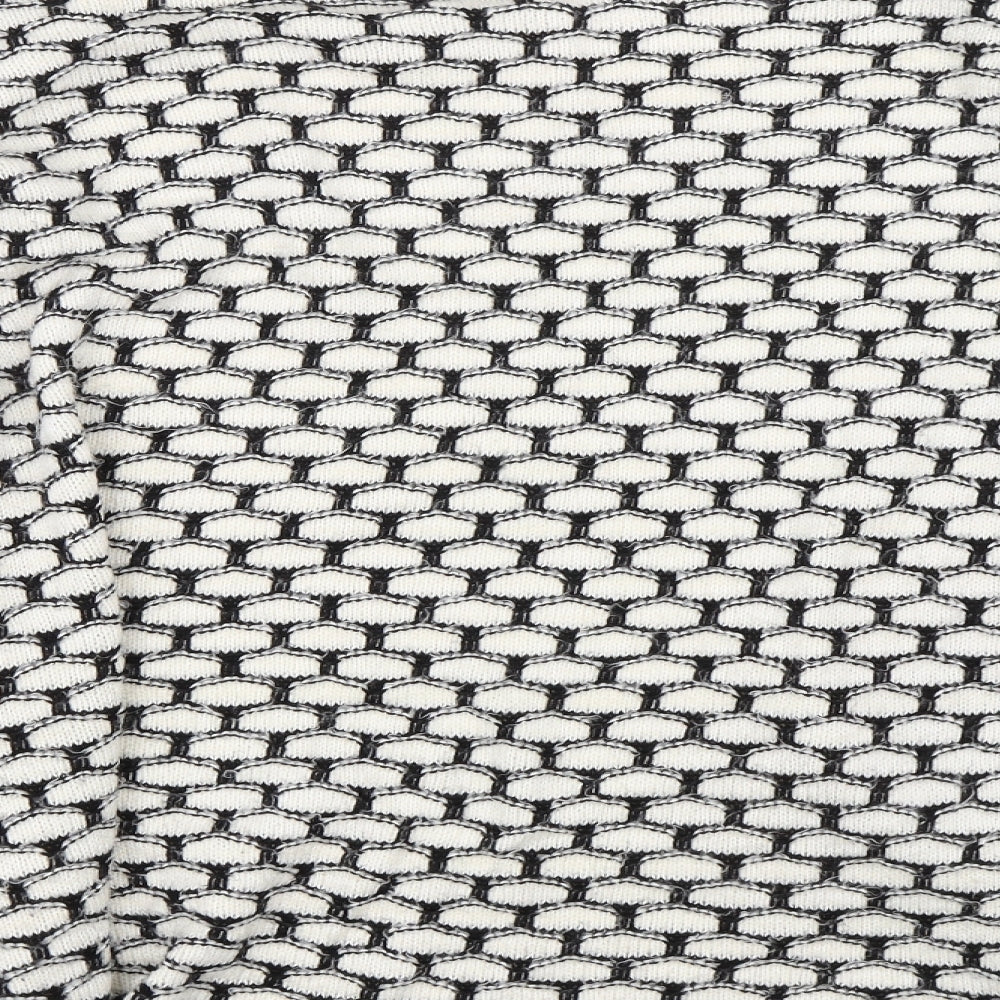 NEXT Womens White Geometric Cardigan Jumper Size XL