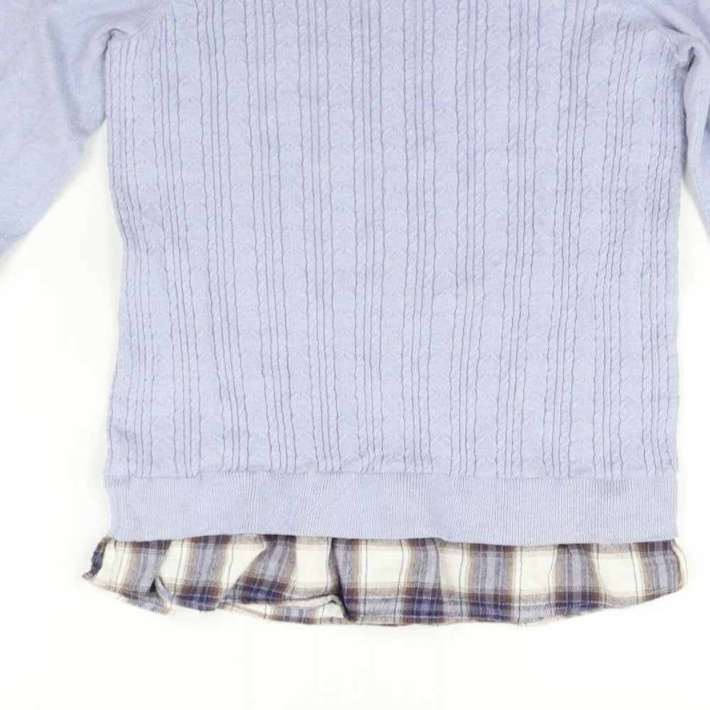NEXT Womens Blue Houndstooth Jumper Dress Size 8