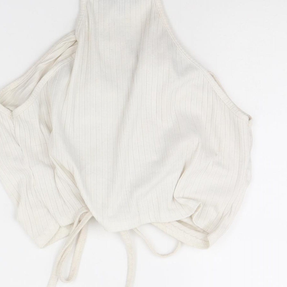 Missguided Womens White Cropped Tank Size 12
