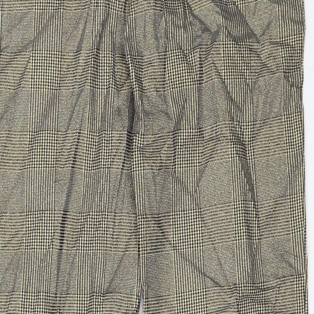 Preworn Womens Gold Plaid Trousers Size 10 L25 in
