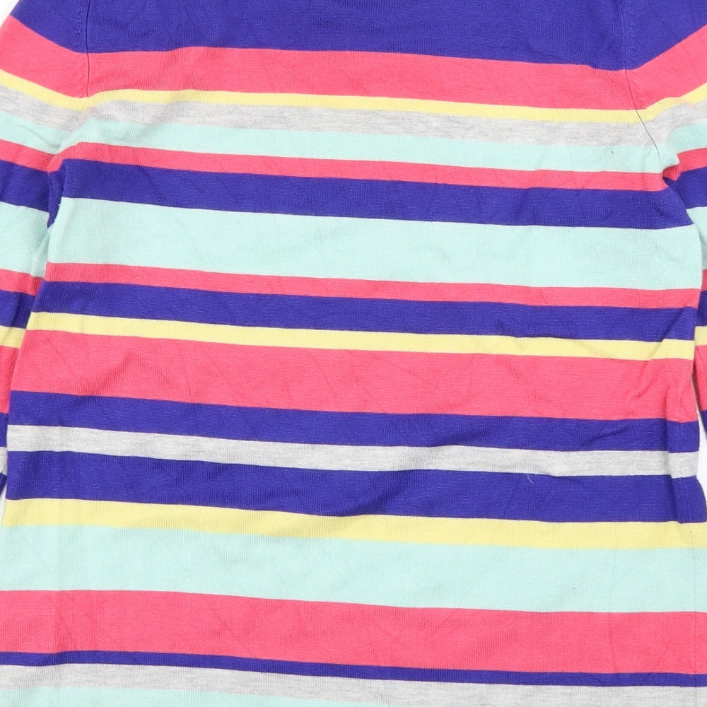 M&Co Womens Blue Striped Knit Pullover Jumper Size 10