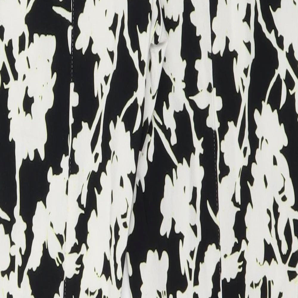Atmosphere Womens Black Floral Trousers Size 10 L27 in