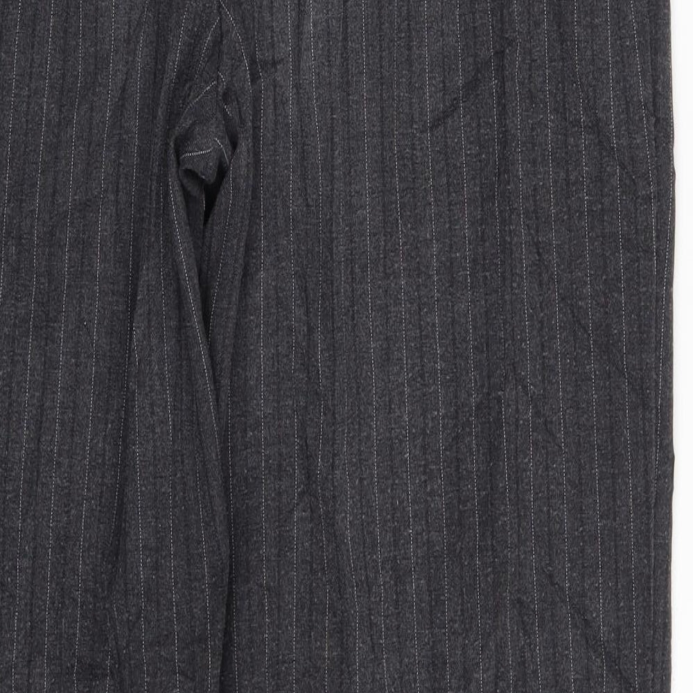 Preworn Womens Grey Striped Trousers One Size L29 in
