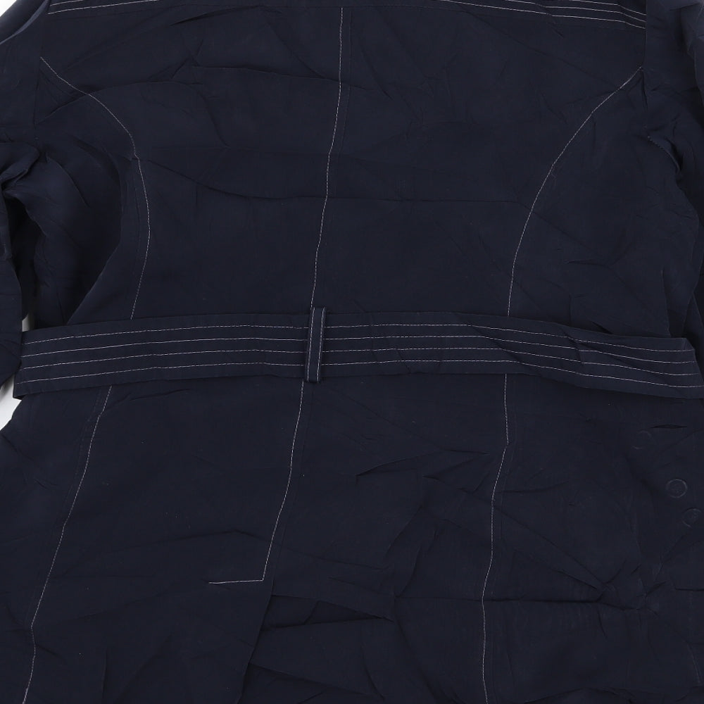 BM Womens Blue Overcoat Coat Size 14