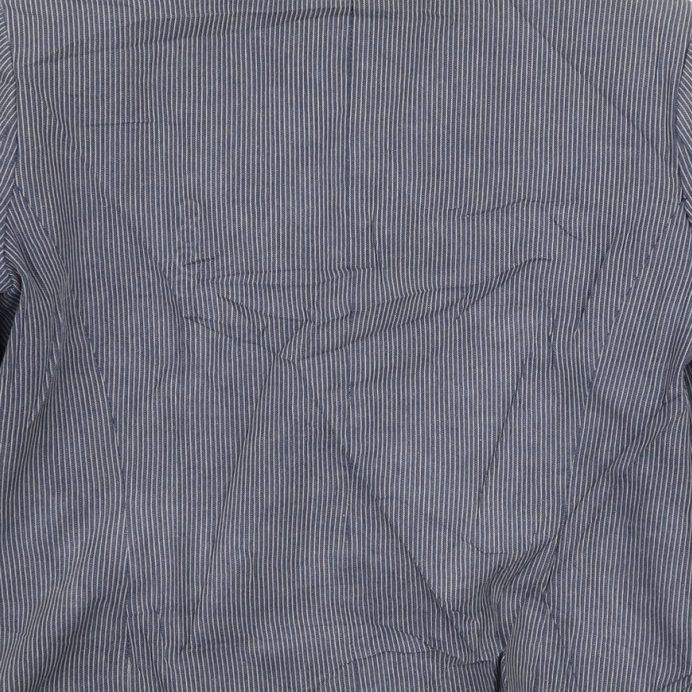 Debenhams Womens Blue Striped Jacket Blazer Size 12