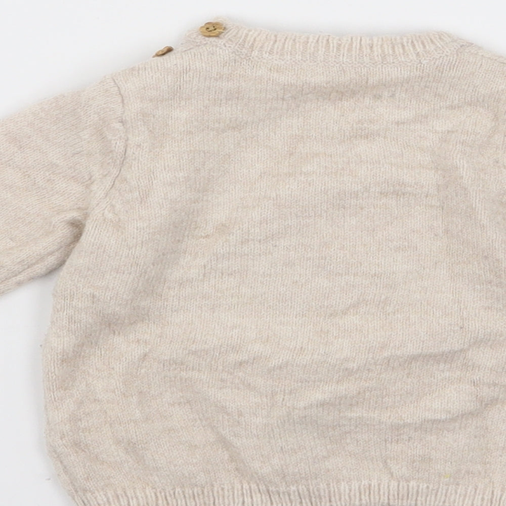 Asda George Girls Beige Pullover Jumper Size 3-6 Months