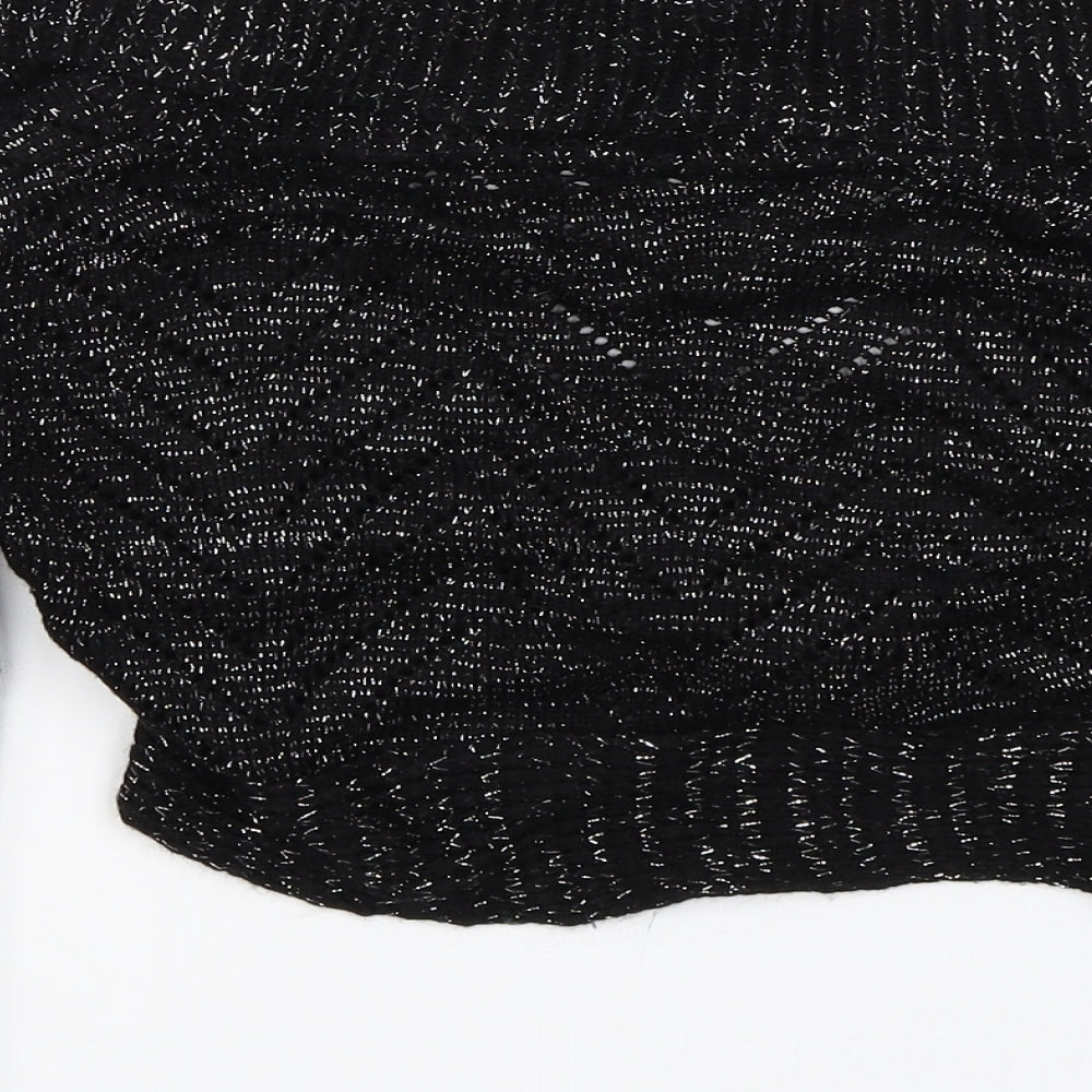 Ethel Austin Girls Black Knit Cape Jumper Size 11-12 Years