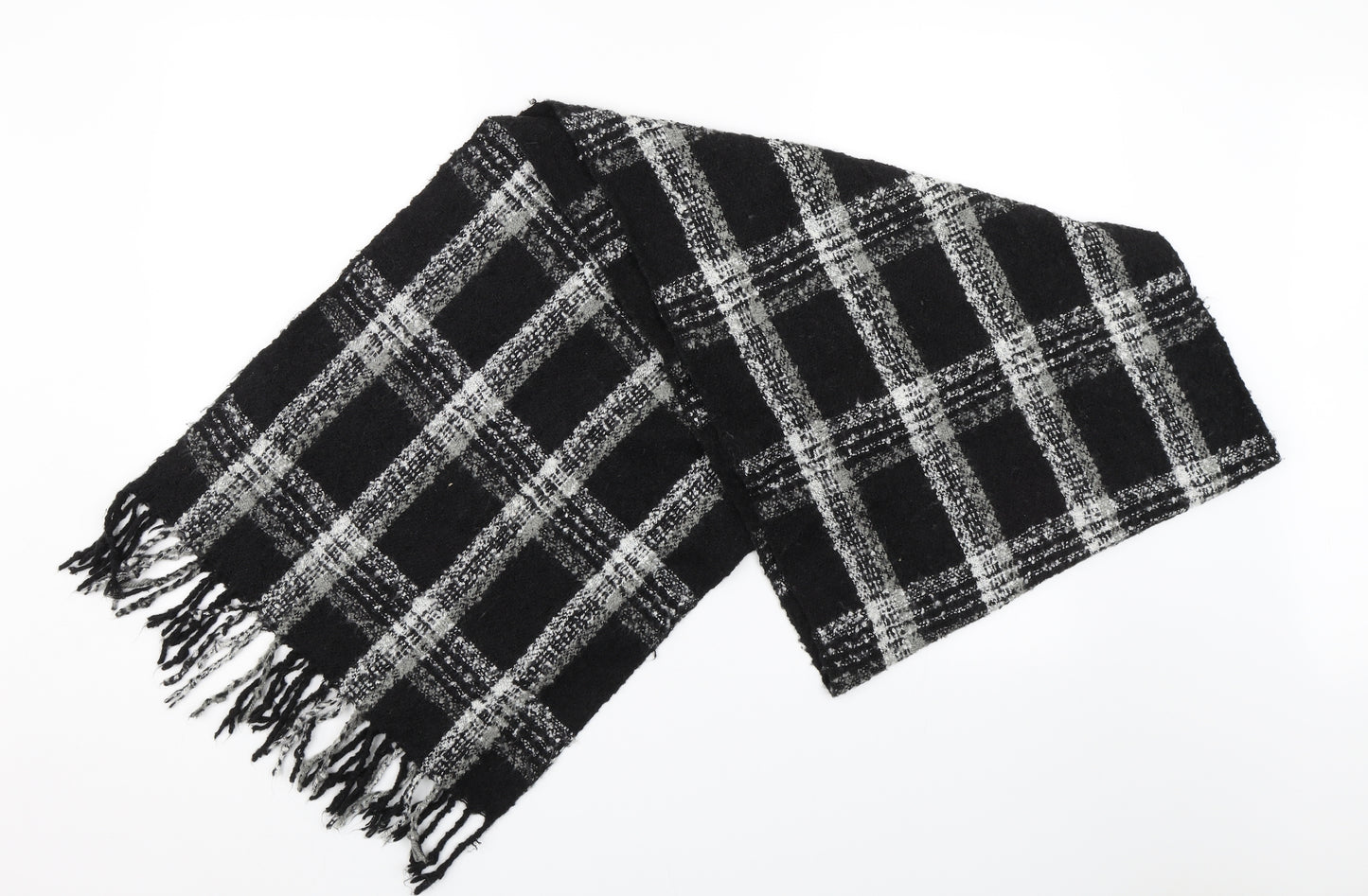 Preworn Womens Black Check Scarf