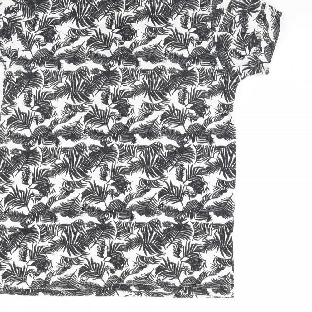 Primark Boys White Floral Basic T-Shirt Size 9 Years