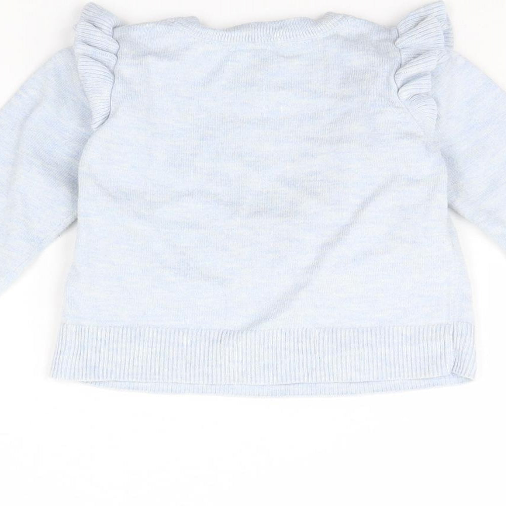 Gap Girls Blue Pullover Jumper Size 2 Years - Penguin