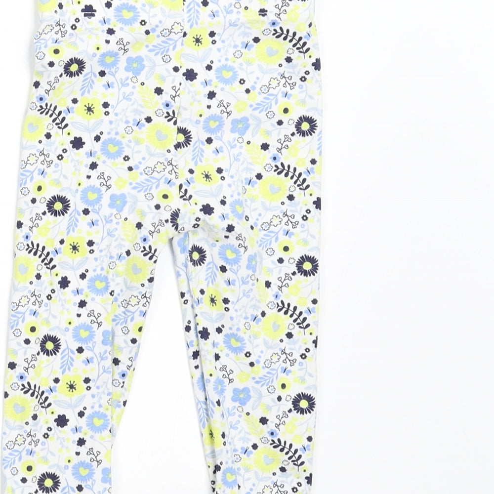 Lullaby Baby White Floral Sweatpants Leggings Size 9-12 Months