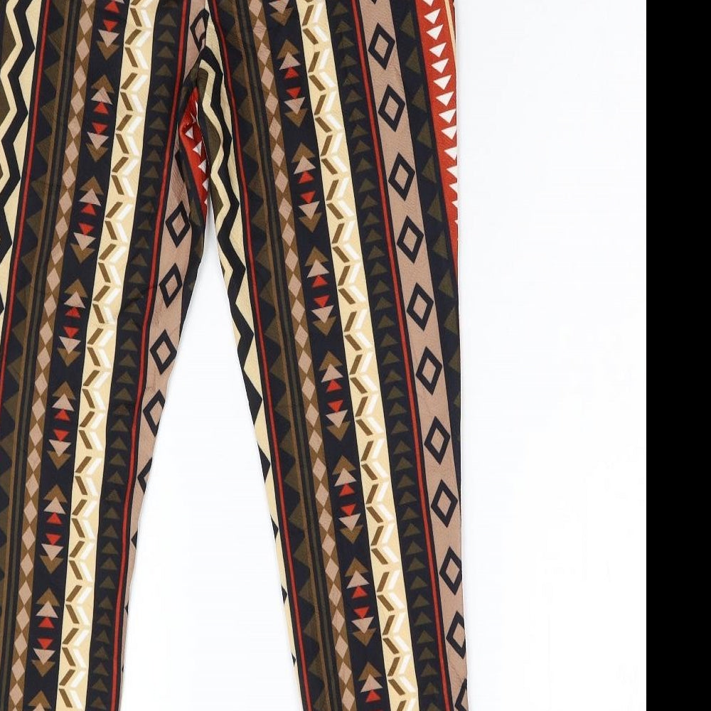SheIn Womens Multicoloured Geometric Trousers Size S L27 in
