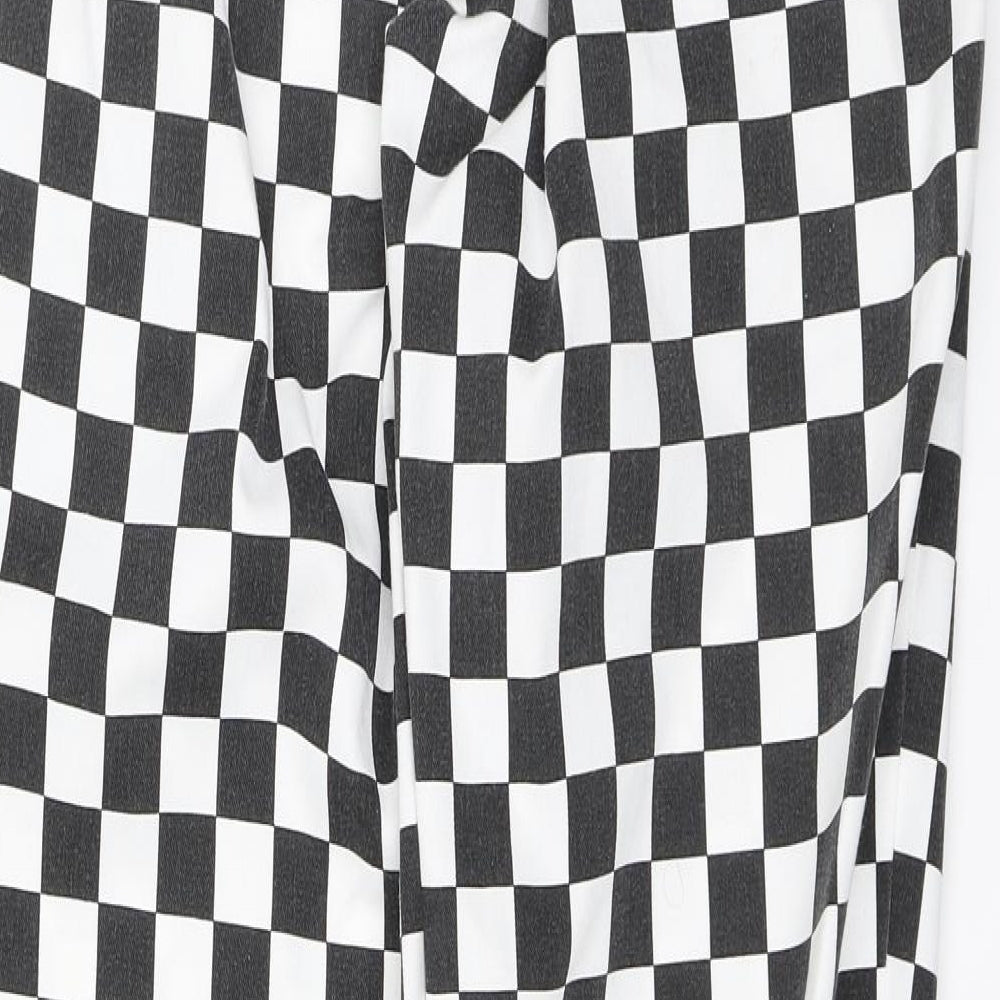 Preworn Womens White Check Trousers Size L L30 in