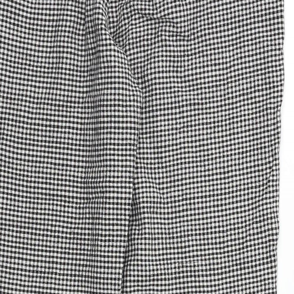 MNG Womens Black Check Capri Trousers Size 8 L23 in