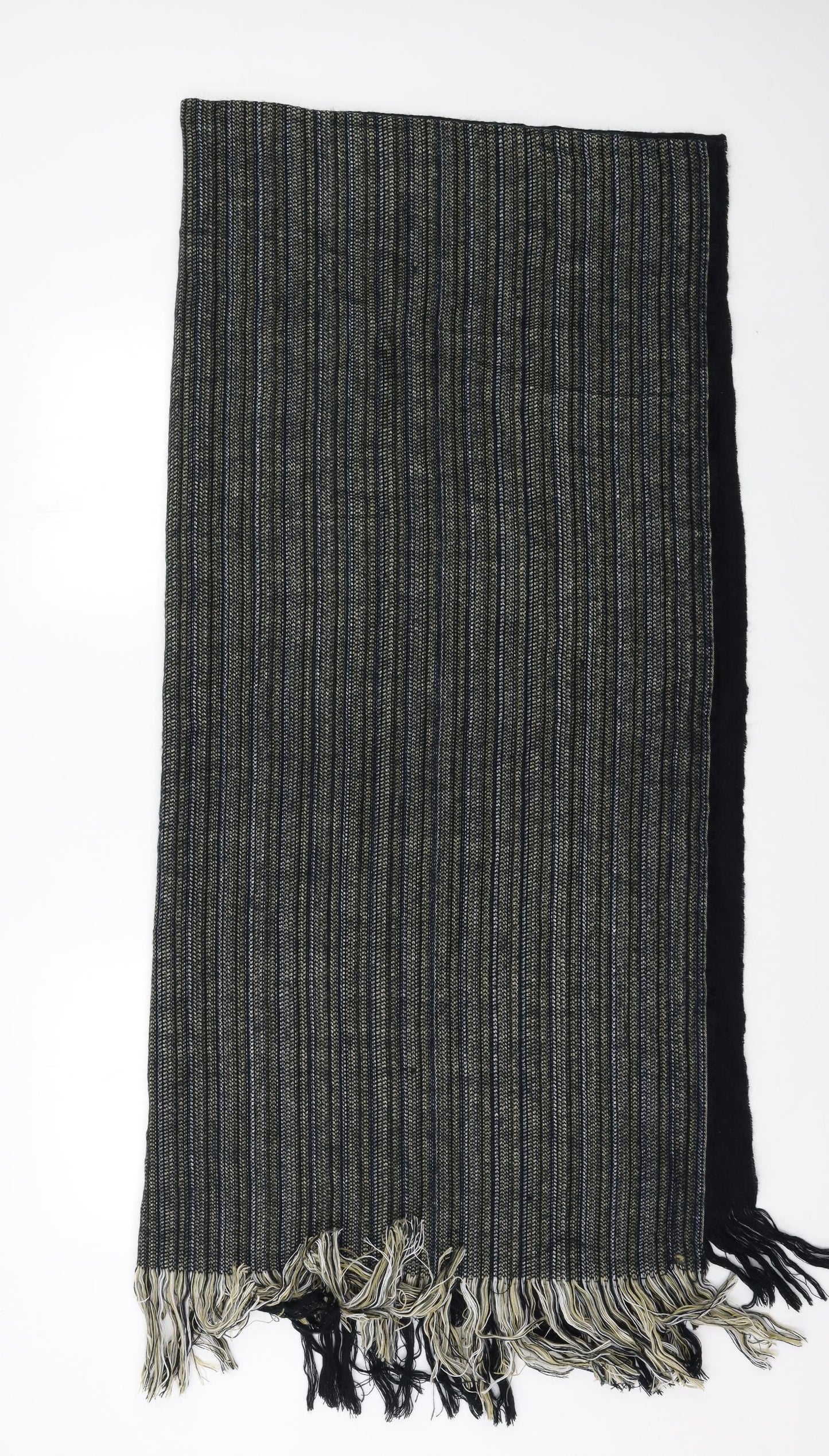 Preworn Womens Black Herringbone Shawl/Wrap