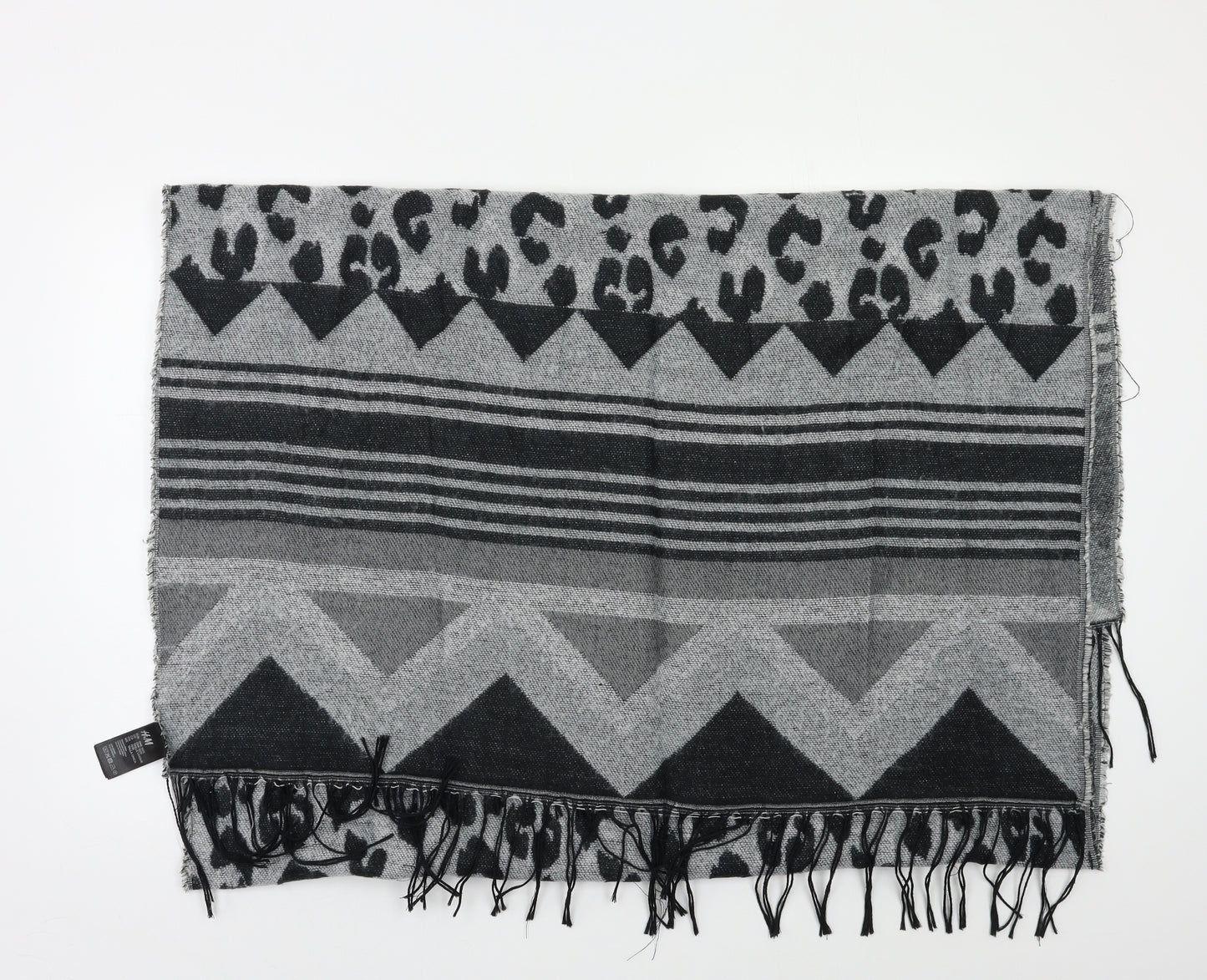 H&M Womens Grey Geometric Shawl/Wrap