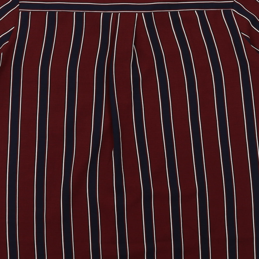 FOREVER 21 Womens Red Striped Basic Button-Up Size S