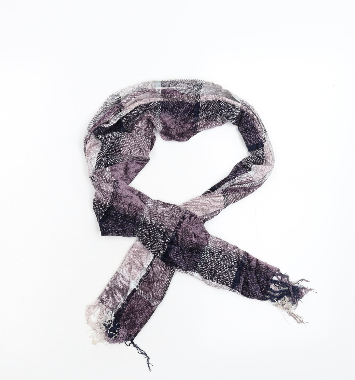 Preworn Womens Purple Check Scarf