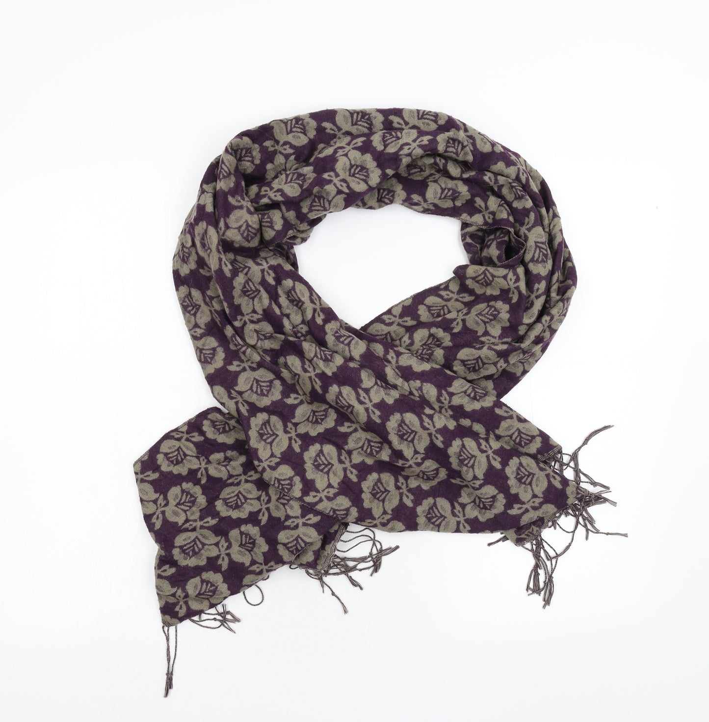 Preworn Womens Red Floral Scarf