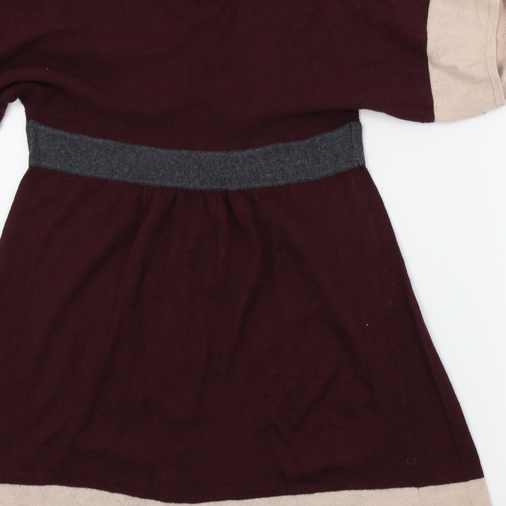 H&M Womens Purple Colourblock A-Line Size S