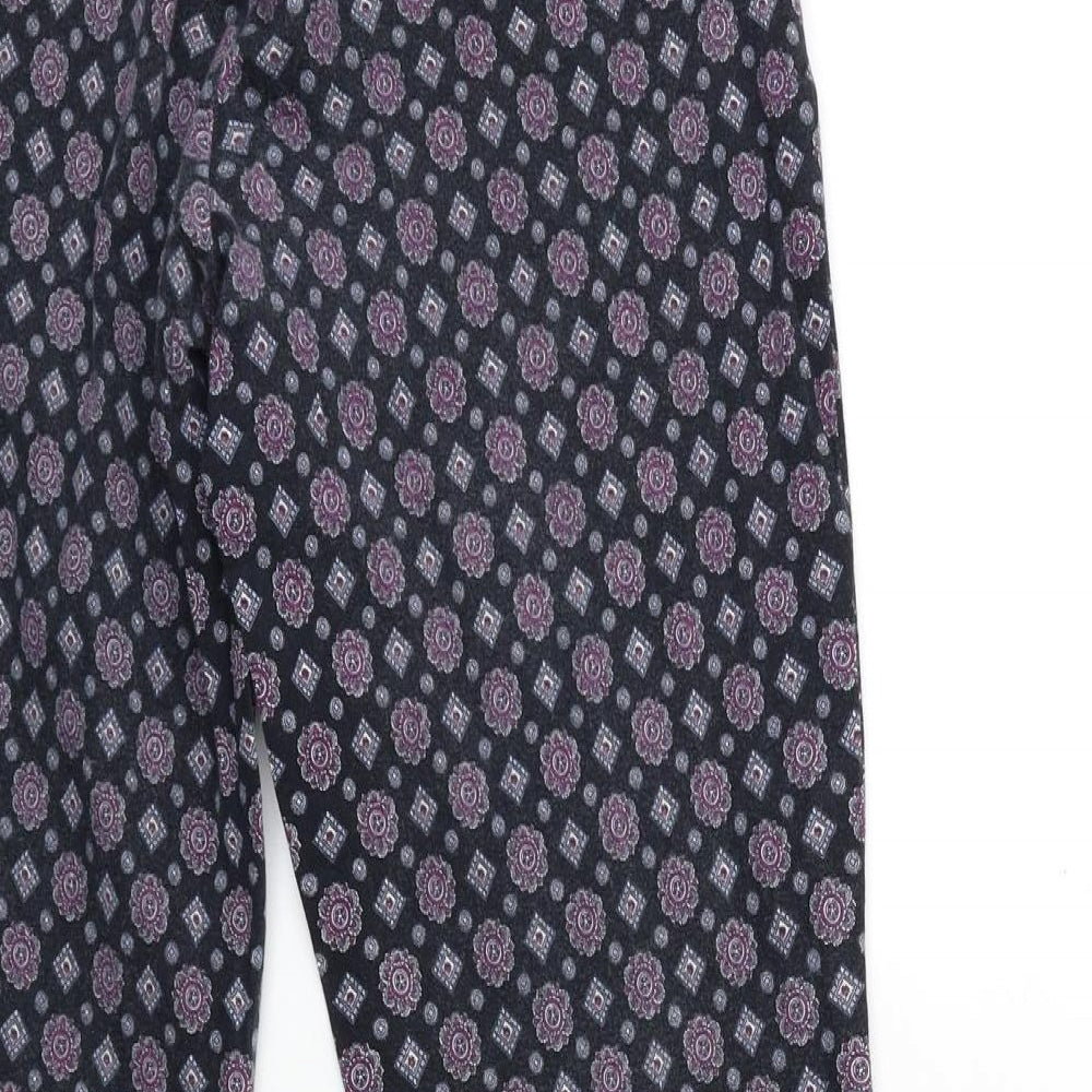 River Island Womens Black Geometric Trousers Size 8 L26 in