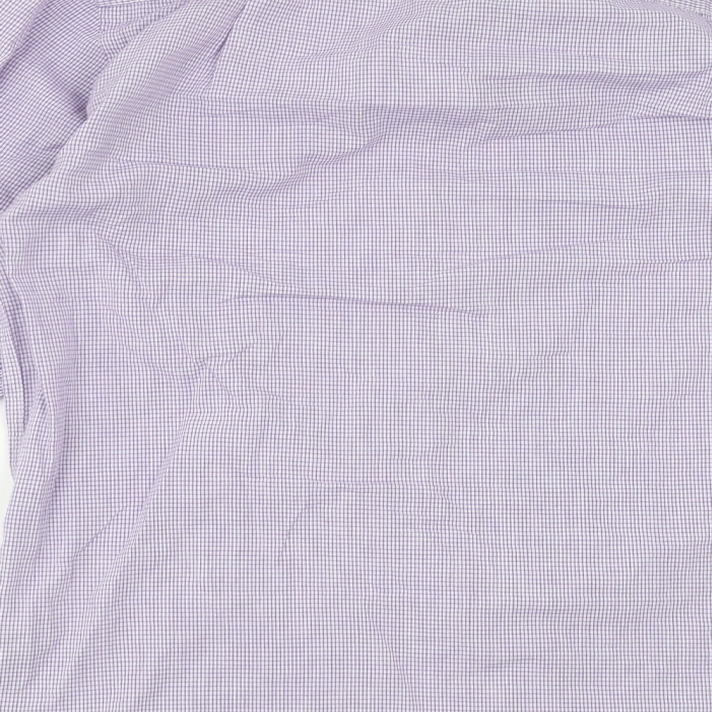 Cedar Wood State Mens Purple Check Button-Up Size 15.5