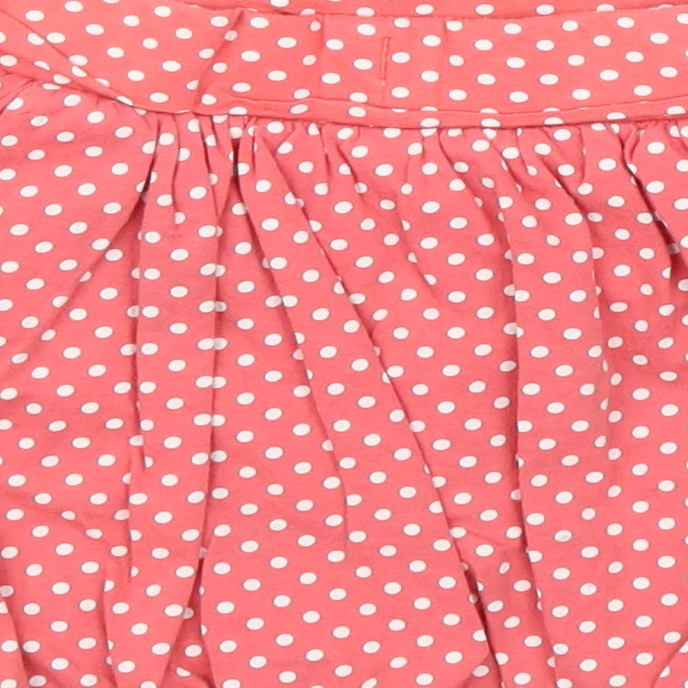 M&S Girls Pink Polka Dot Pleated Skirt Size 5-6 Years