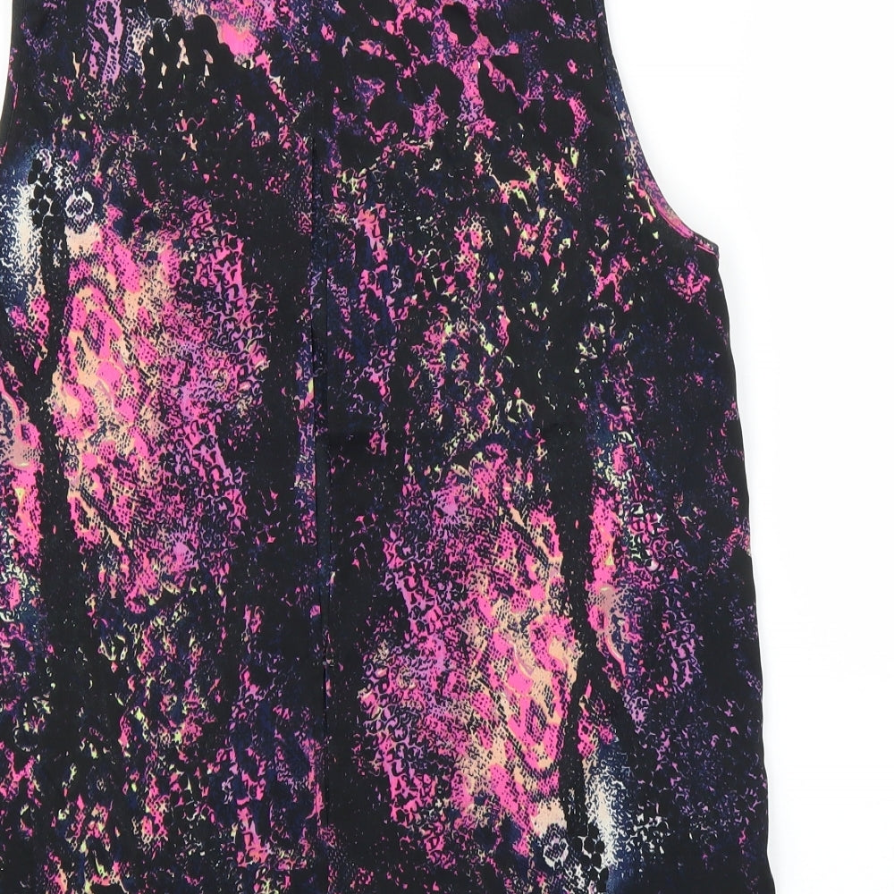 Vera Moda Womens Purple Animal Print Basic Blouse Size 12 - Snake print