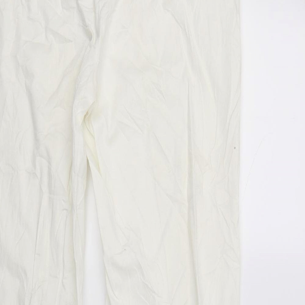 Monnari Womens White Trousers Size 14 L28 in