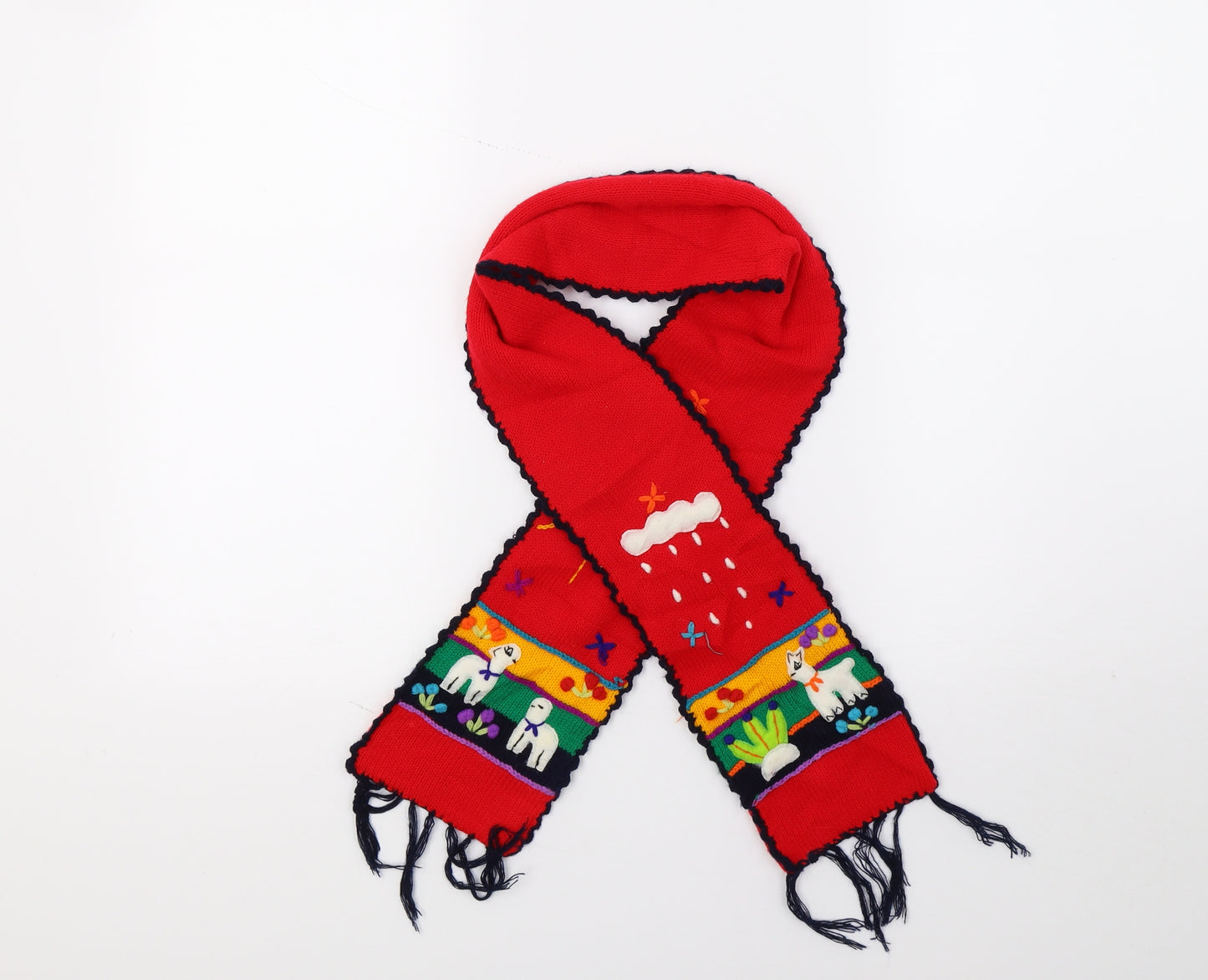 Preworn Womens Red Knit Scarf