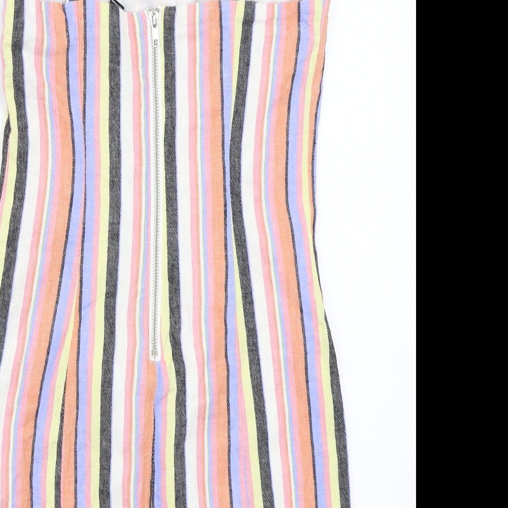 FOREVER 21 Womens Pink Striped A-Line Size S