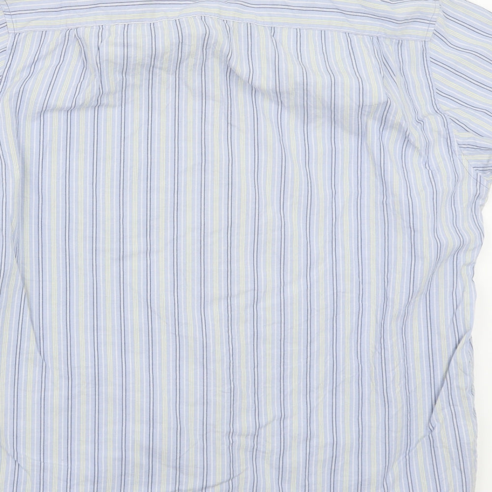 Marks and Spencer Mens Blue Striped Button-Up Size M