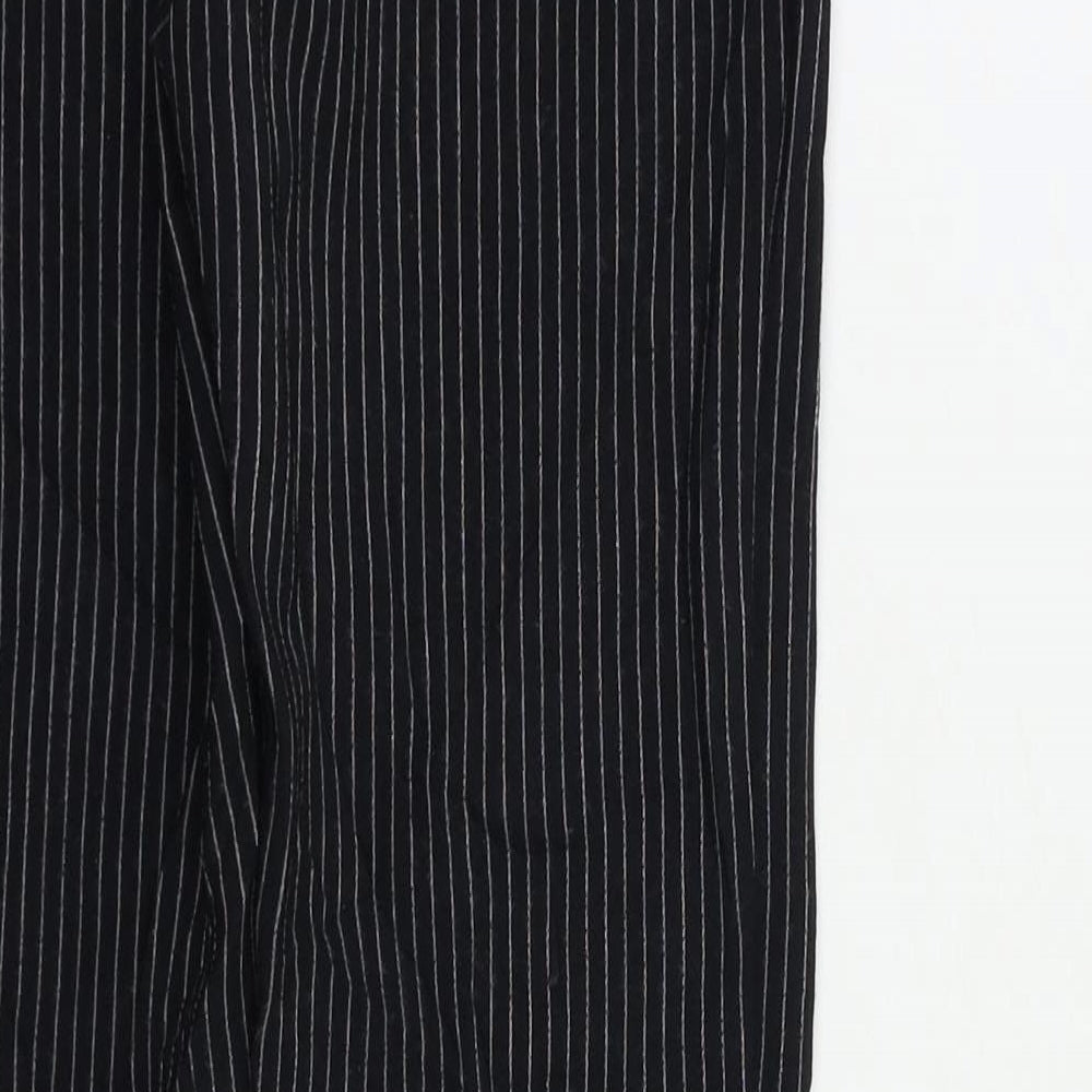MNG Womens Black Striped Dress Pants Trousers Size 8 L26 in