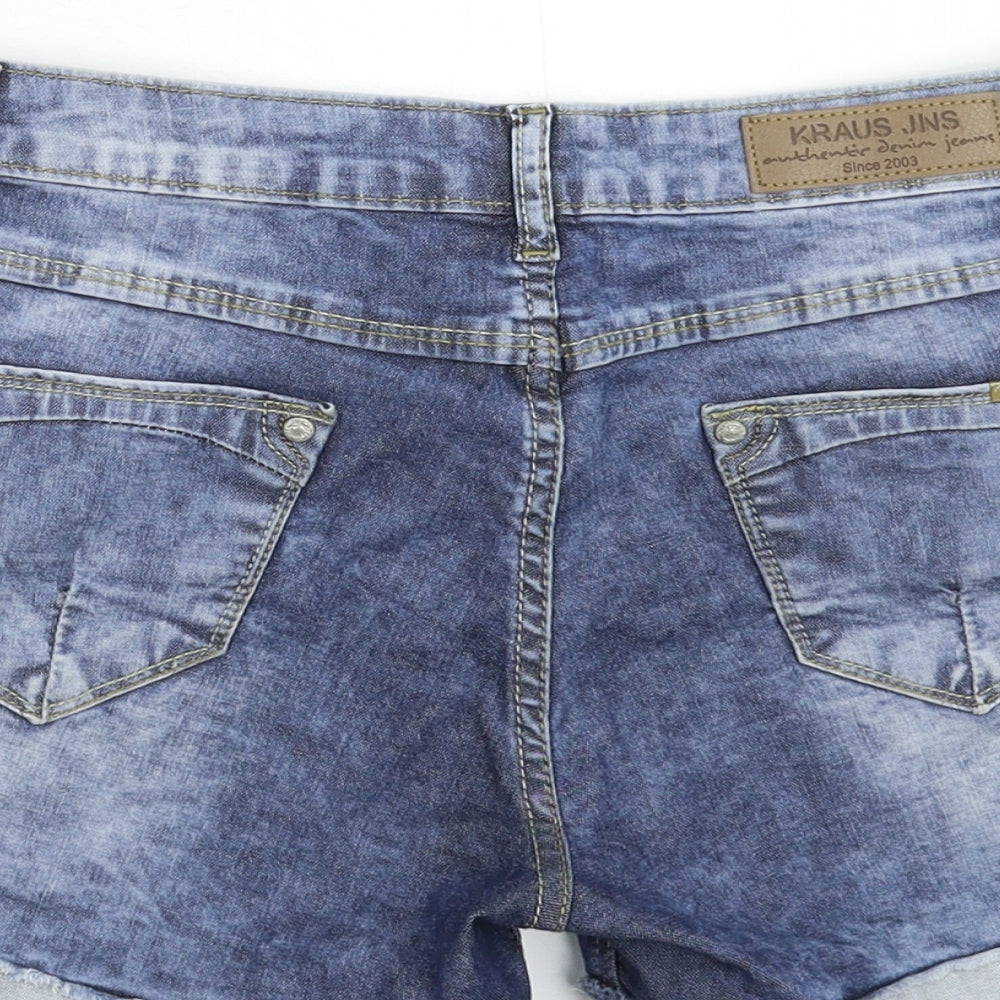 1990 Womens Blue Denim Utility Shorts Size 34