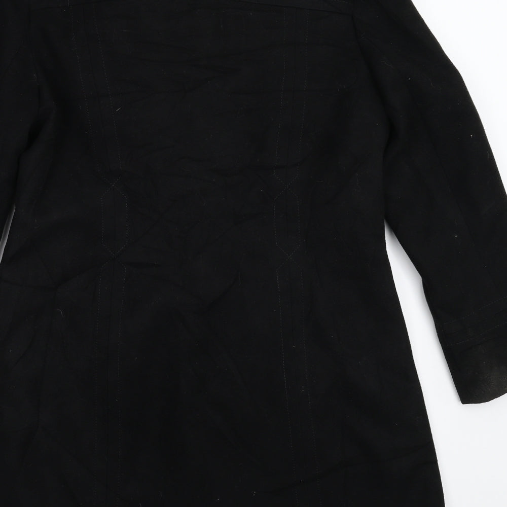 BM Womens Black Overcoat Coat Size 12