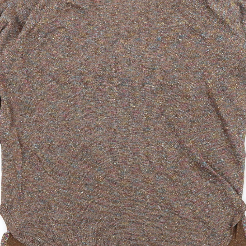 Millenium Womens Brown Knit Basic T-Shirt One Size