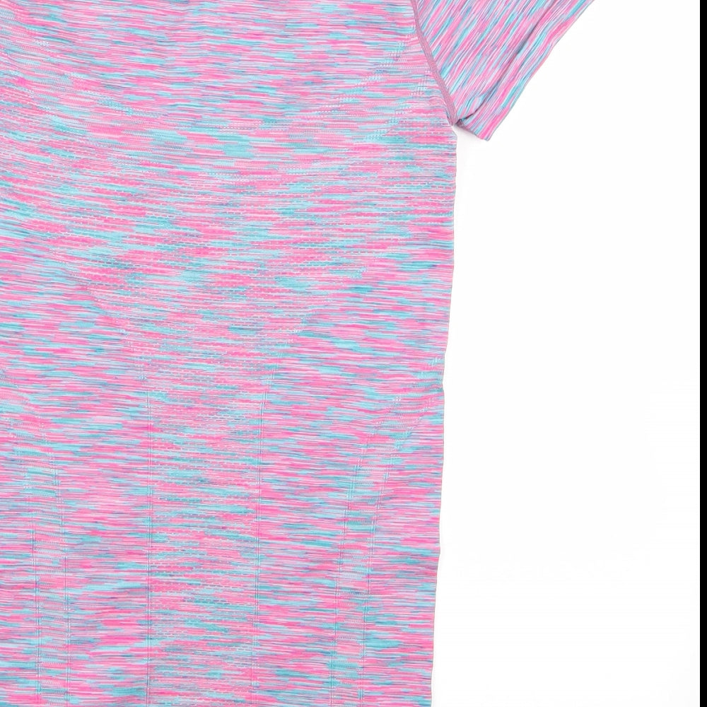 workout Womens Multicoloured Geometric Basic T-Shirt Size 6 - size 6-8