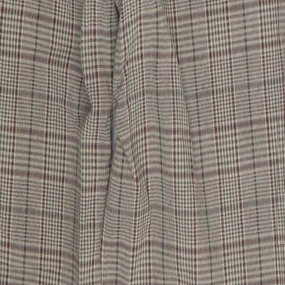 Zaffiri Womens Beige Check Trousers Size 12 L28 in