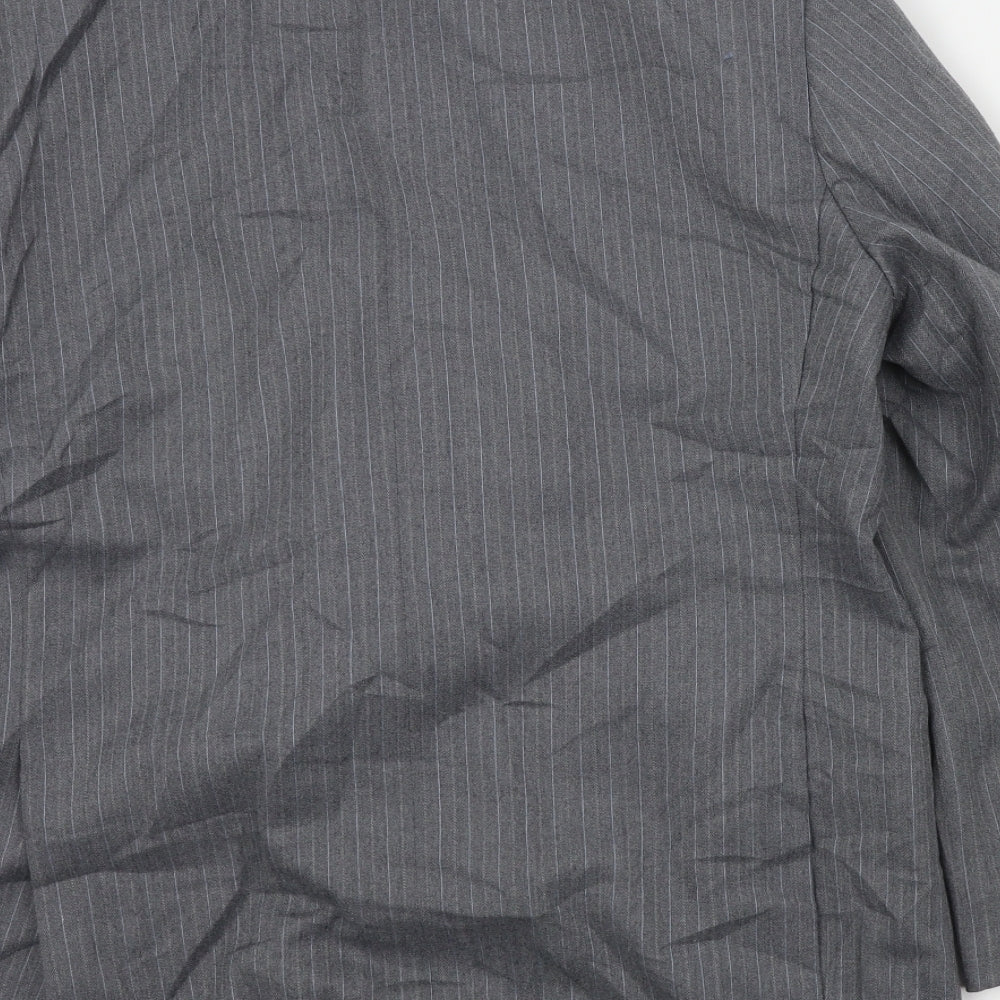 Wellington Mens Grey Striped Jacket Suit Jacket Size 44